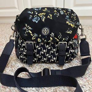 Tory Burch Red Retro Lyonnaise Floral Nylon Crossbody Bag